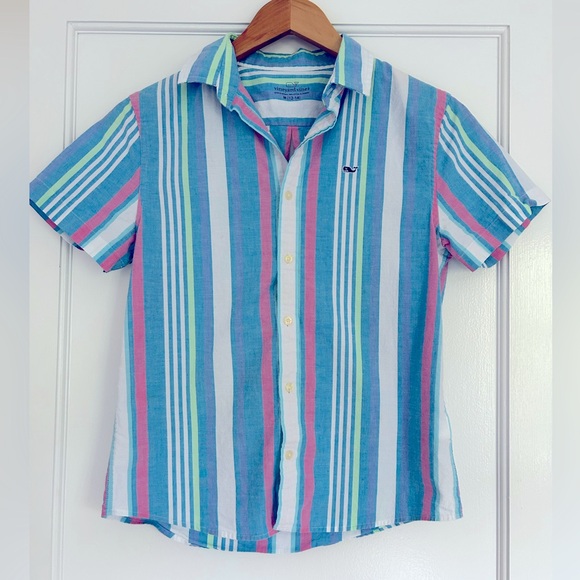 Vineyard Vines Other - Boys, vineyard vines, short sleeve multicolor stripe button-down shirt